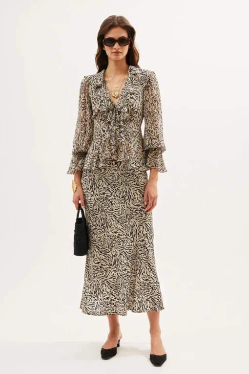 RIXO Ami Silk Blouse^ Tops|Co-Ords