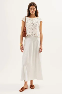 RIXO Eimear Cotton Crochet Top^ Tops|Knitwear