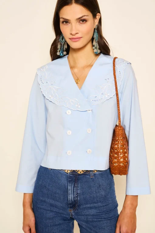 RIXO Elettrice Cotton Top^ Tops