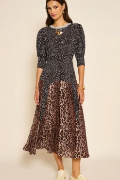 RIXO Meg Leopard Midi Dress^ Dresses