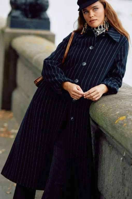 RIXO Milly Pinstriped Coat^ Coats And Jackets