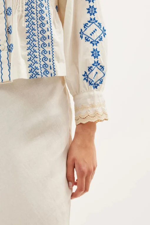 RIXO Percy Cotton Blouse^ Tops
